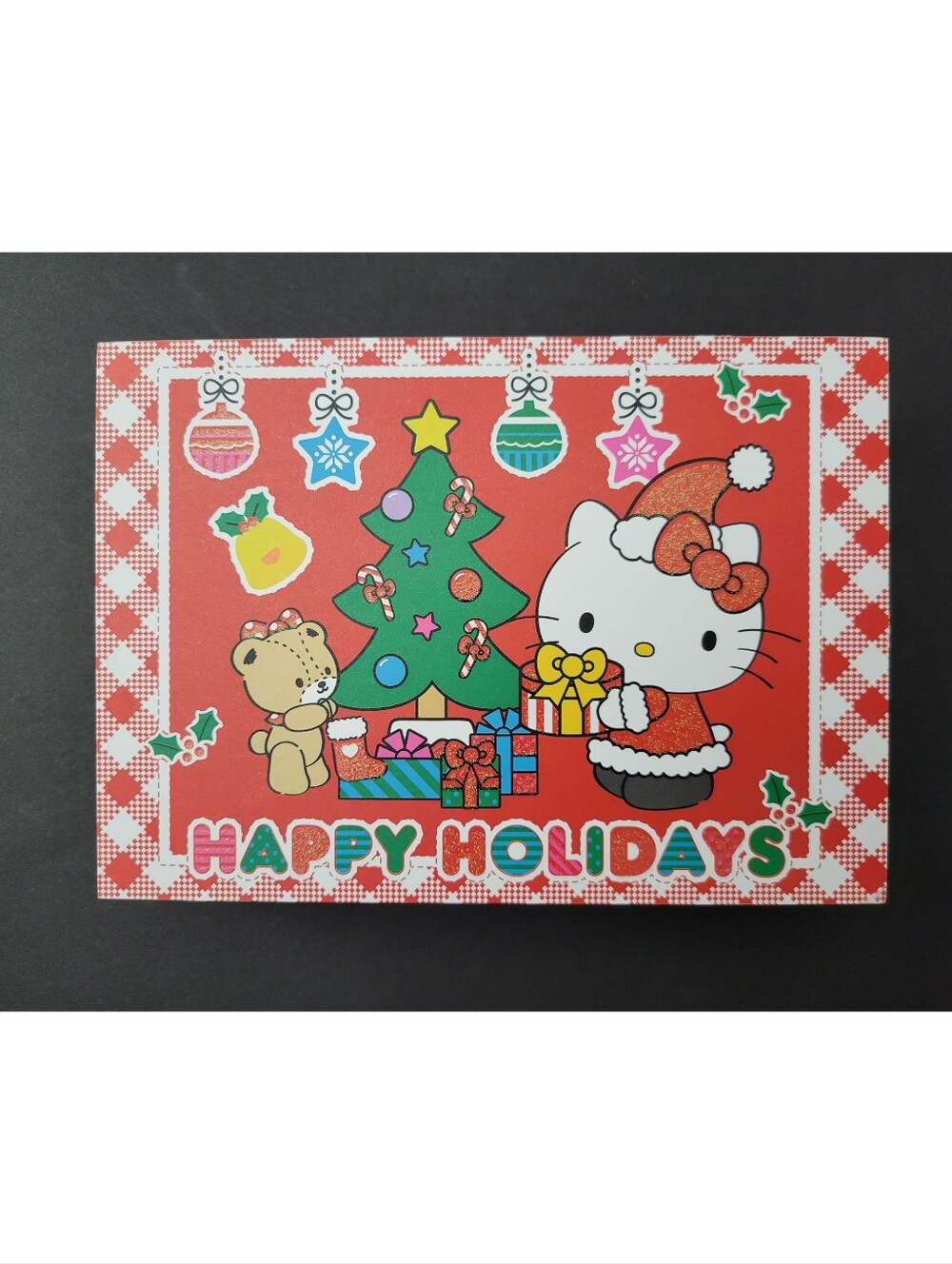 Hello Kitty Wooden "Happy Holidays" Christmas Sign Decor